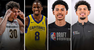 De izquierda a derecha: Chris Mañón, David Jones, RJ Luis Jr. y Koby Brea, cuatro jugadores nacidos o descendientes de dominicanos participarán en la Summer League 2025 de la NBA.